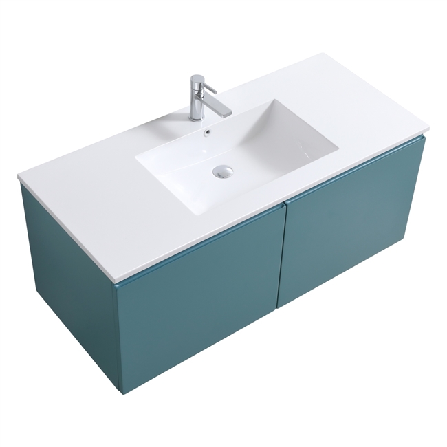 48'' Balli Single Sink Modern Wall Mount bathroom Vanity - Teal Green
