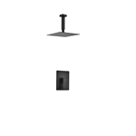 Aqua Piazza Black Shower Set w/ 8" Ceiling Mount Square Rain Shower Head