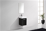 Bliss 16'' Black Wall Mounted Modern Bathroom Vanity