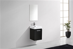 Bliss 16'' Black Wall Mounted Modern Bathroom Vanity