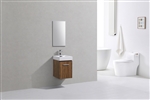 Bliss 16'' High Glossy Chestnut Wood Wall Mounted Modern Bathroom Vanity
