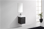 Bliss 16'' Gray Oak Wall Mounted Modern Bathroom Vanity