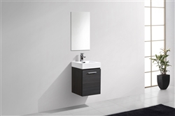 Bliss 16'' High Gloss Gray Oak Wall Mounted Modern Bathroom Vanity