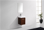 Bliss 16'' Walnut Wall Mounted Modern Bathroom Vanity
