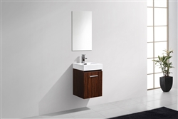 Bliss 16'' Walnut Wall Mounted Modern Bathroom Vanity