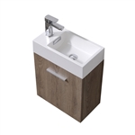 Bliss 18'' Butternut Wood Wall Mounted Modern Bathroom Vanity