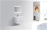 Bliss 24" High Glossy White Modern Bathroom Vanity