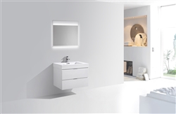 Bliss 24" High Glossy White Modern Bathroom Vanity