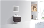 Bliss 24" High Gloss Gray Oak  Wall Mount Modern Bathroom Vanity