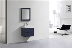 Bliss 24" Blue Wall Mount Modern Bathroom Vanity