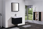Bliss 30" Black Wall Mount Modern Bathroom Vanity