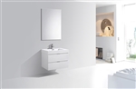 Bliss 30" High Glossy White Modern Bathroom Vanity