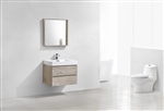 Bliss 30" Nature Wood  Wall Mount Modern Bathroom Vanity