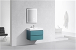 Bliss 30" Teal GreenWall Mount Modern Bathroom Vanity