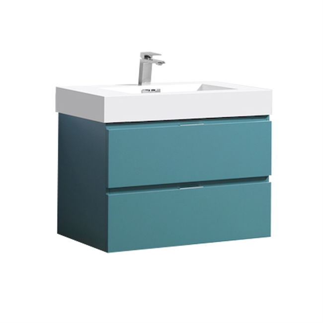 Bliss 30" Teal GreenWall Mount Modern Bathroom Vanity