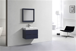 Bliss 30" Blue Wall Mount Modern Bathroom Vanity