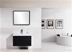 Bliss 36" Black  Wall Mount Modern Bathroom Vanity