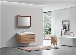 Bliss 36" Honey Oak  Wall Mount Modern Bathroom Vanity