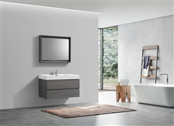 Bliss 36" Vulcan Ash Grey Wall Mount Modern Bathroom Vanity
