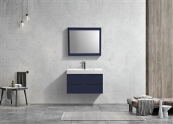 Bliss 36" Gray Oak  Wall Mount Modern Bathroom Vanity