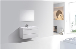 Bliss 40" High Glossy White Modern Bathroom Vanity