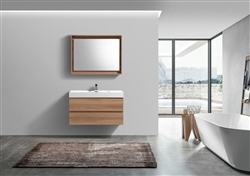 Bliss 40" Honey Oak Wall Mount Modern Bathroom Vanity