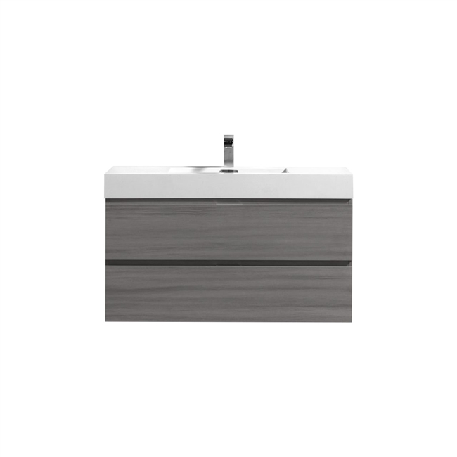 Bliss 40" Vulcan Ash Grey Wall Mount Modern Bathroom Vanity