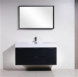 Bliss 48" Black Mount  Double Sink Modern Bathroom Vanity