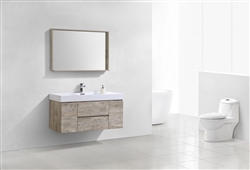 Bliss 48" Nature Wood Wall Mount  Single Sink Modern Bathroom Vanity