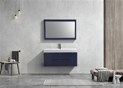 Bliss 48" Blue Mount  Double Sink Modern Bathroom Vanity