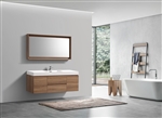 Bliss 60" Honey Oak Wall Mount  Single Sink Modern Bathroom Vanity  |  <span style="color: rgb(147, 112, 219); ">In Stock </span></div>