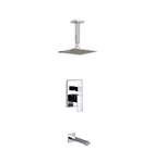 Aqua Piazza Brass Shower Set w/ 8" Ceiling Mount Square Rain Shower and Tub Filler