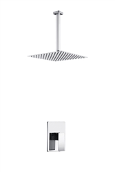 Aqua Piazza Shower Set w/ 12" Ceiling Mount Square Rain Shower Head