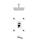 Aqua Piazza Shower Set w/ 20" Ceiling Mount Square Rain Shower, Tub Filler and 4 Body Jets - <span style="color: rgb(147, 112, 219); "</span> In Stock</div>