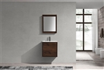 DeLusso 24" Rosewood Wall Mount Modern Bathroom Vanity