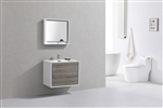 DeLusso 30" Ash Gray Wall Mount Modern Bathroom Vanity