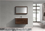 DeLusso 48" Single Sink Rosewood Wall Mount Modern Bathroom Vanity