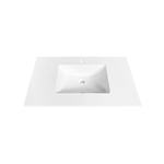 36'' KubeBath White Quartz Counter-Top W/ Under-Mount Sink