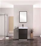 Bliss  24" Black Floor Mount  Modern Bathroom Vanity