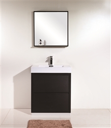 Bliss 30" Black Floor Mount  Modern Bathroom Vanity