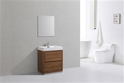 Bliss 30" Gloss Chestnut Floor Mount  Modern Bathroom Vanity