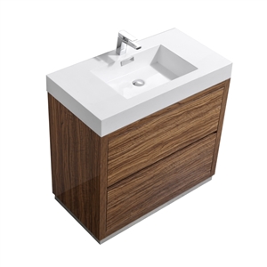 Bliss 36" Gloss Chestnut Floor Mount Modern Bathroom Vanity
