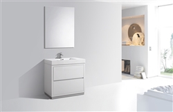 Bliss 36" High Gloss White Floor Mount  Modern Bathroom Vanity