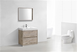 Bliss 36" Nature Wood Floor Mount  Modern Bathroom Vanity