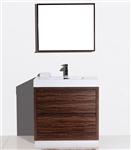 Bliss 36" Walnut Floor Mount  Modern Bathroom Vanity