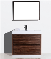 Bliss 40" Walnut Floor Mount  Modern Bathroom Vanity