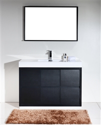 Bliss 48" Black Floor Mount Modern Bathroom Vanity