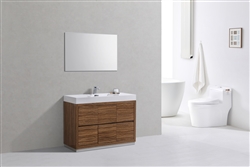 Bliss 48" Gloss Chestnut Floor Mount Modern Bathroom Vanity