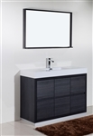 Bliss 48" Gray Oak Floor Mount Modern Bathroom Vanity