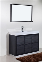Bliss 48" Gray Oak Floor Mount Modern Bathroom Vanity
